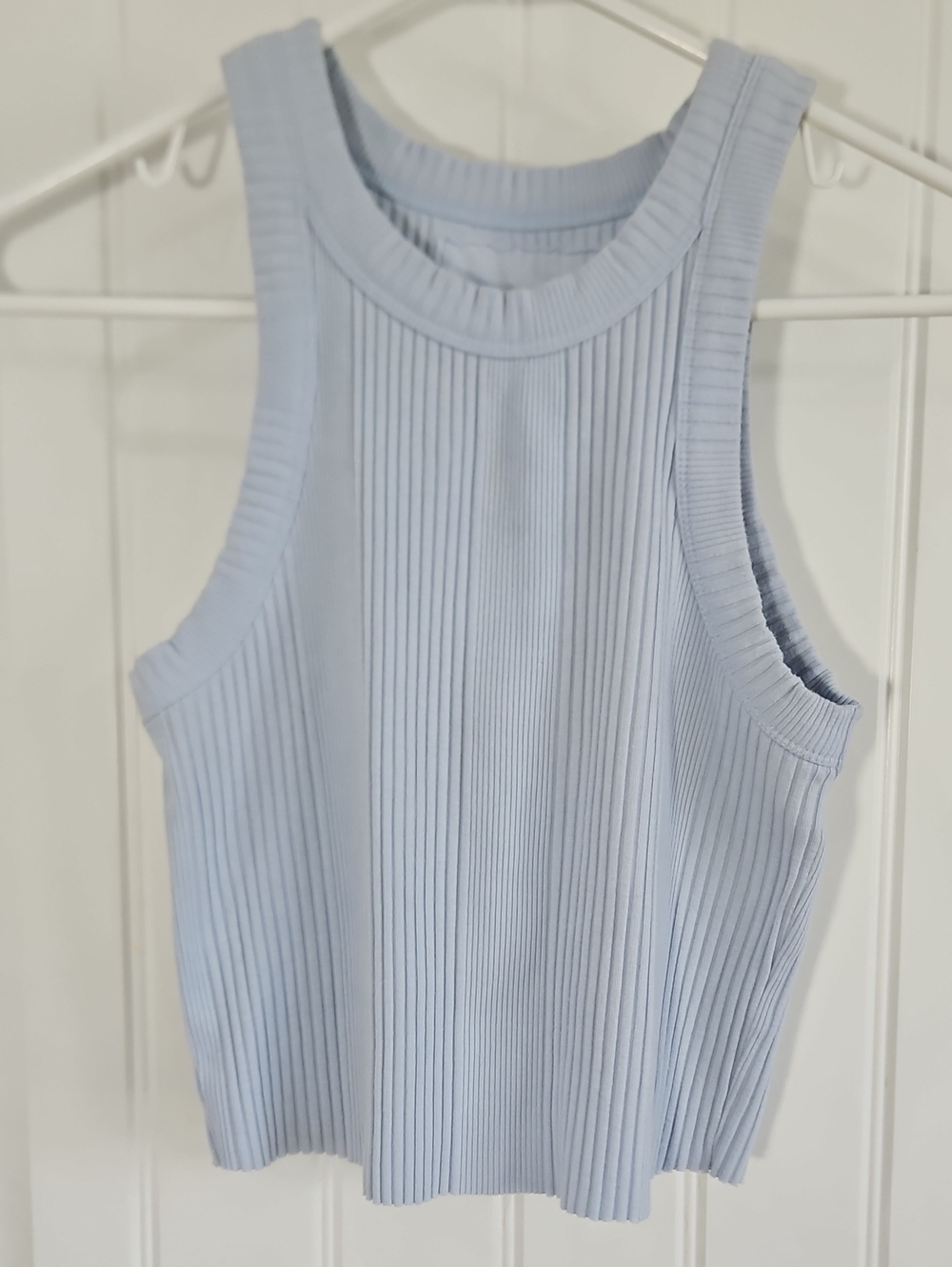 Aerie Light Blue Ribbed Cropped Tank Size XS
